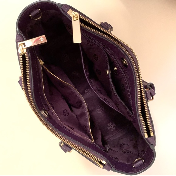 Tory Burch · Brand New Purple Iris Robinson Saffiano Multi Tote Satchel Bag - Picture 12 of 13